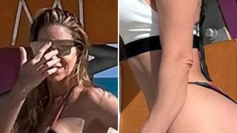 Aos 49 anos, Danielle Winits exibe corpo sarado com biquíni PP: “Esquenta”