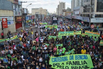 Análise da disputa pelo espaço público entre diversos grupos religiosos no Brasil contemporâneo.