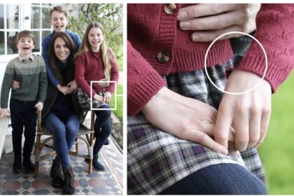 Kate Middleton e filhos em foto editada