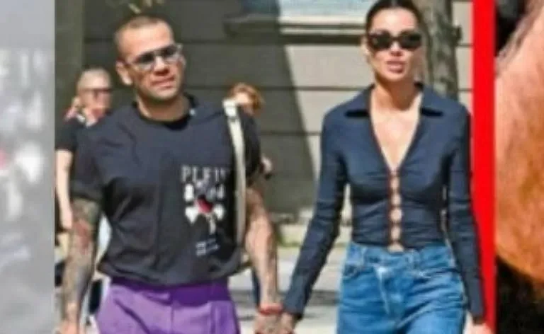 Na Espanha, Daniel Alves passeia de mãos dadas com Joana Sanz