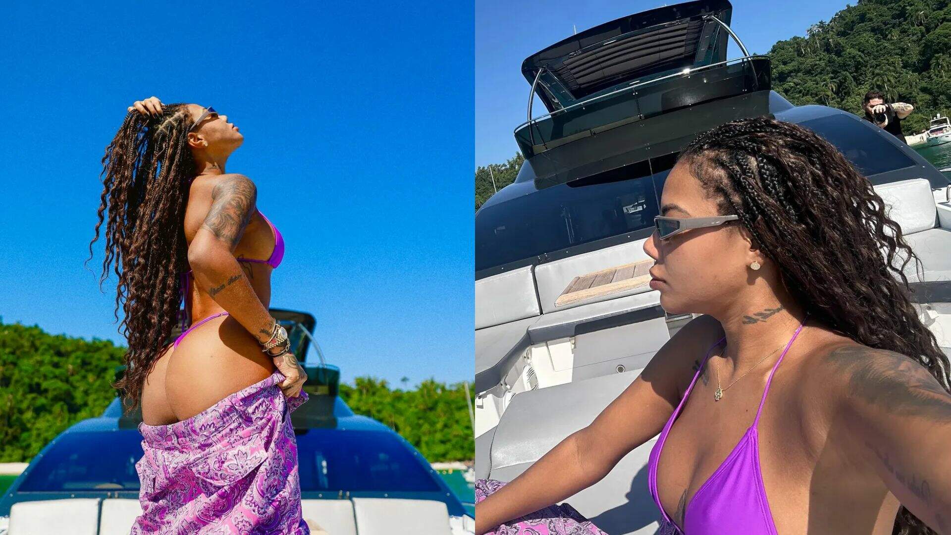 Ludmilla e Brunna Gonçalves curtem dia em barco após festão.