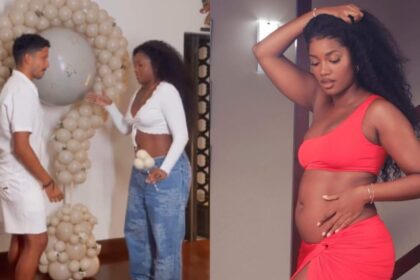 IZA revela sexo e nome escolhido em chá revelação intimista