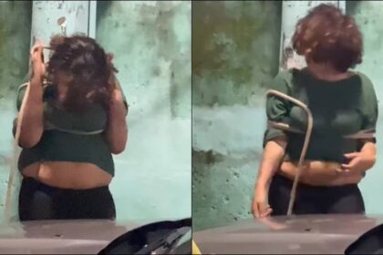 Mulher é espancada e amarrada em poste após suspeita de roubos