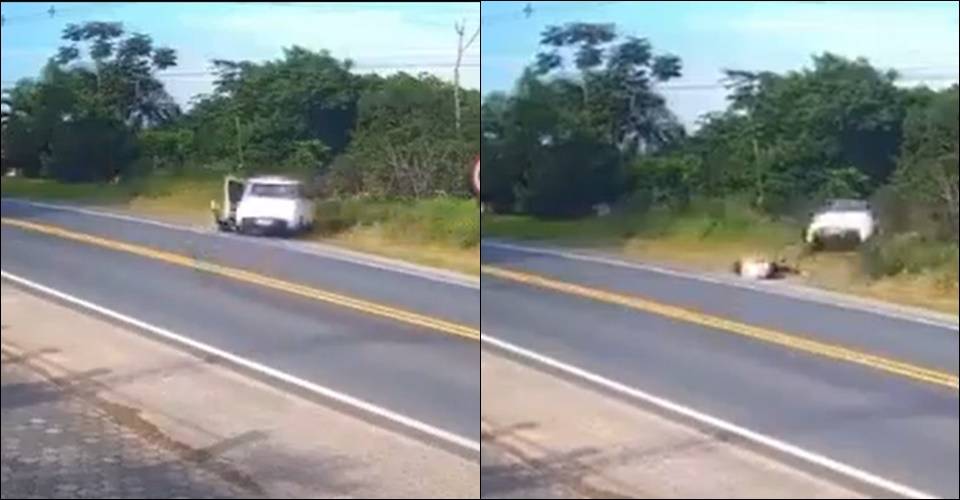 Motorista cai em ribanceira ao perseguir passageiro que se jogou do carro