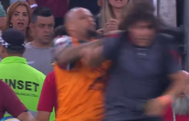 Felipe Melo agride assessor do Atlético-GO na derrota do Fluminense em pleno Maracanã