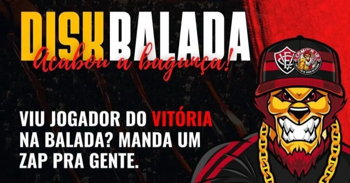 Organizada do Vitória lança 'disk-balada' e promete cobrar jogadores que são flagrados em festas