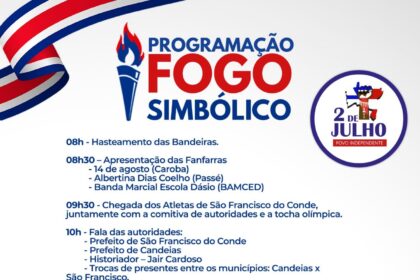 Candeias pronta para o Fogo Simbólico do 2 de julho