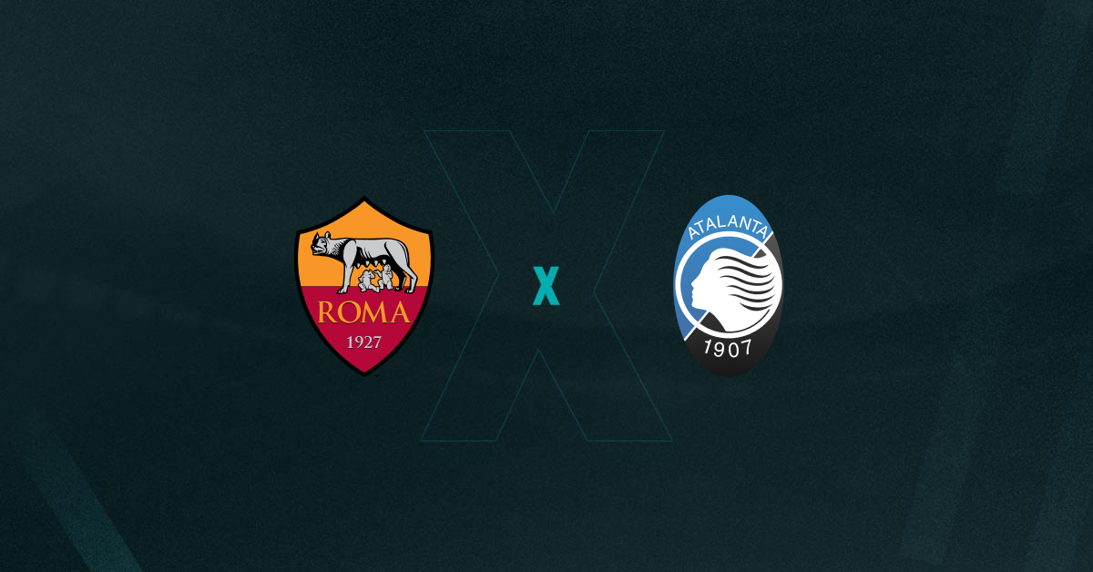 Escudos de Roma e Atalanta, que se enfrentam pelo Campeonato Italiano