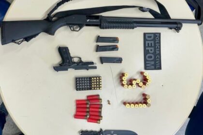 Armas e munições de autor de violência doméstica são apreendidas em São Sebastião do Passé