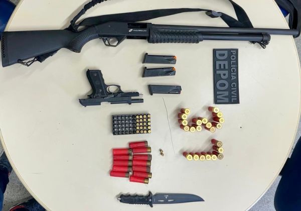 Armas e munições de autor de violência doméstica são apreendidas em São Sebastião do Passé