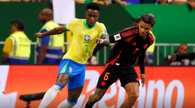 Vinicius Júnior decide e Brasil derrota Colômbia pelas Eliminatórias