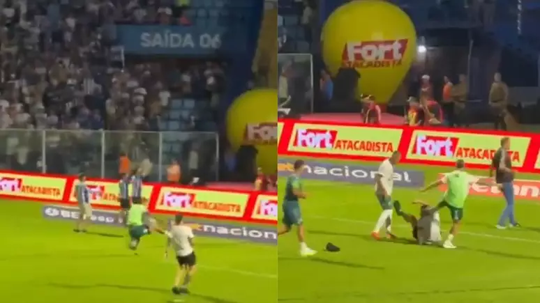 VÍDEO: Jogador da Chapecoense agride torcedor do Avaí com voadora