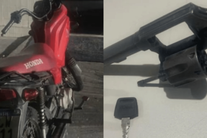Menor apreendido com arma e moto roubada em Verdes Horizontes