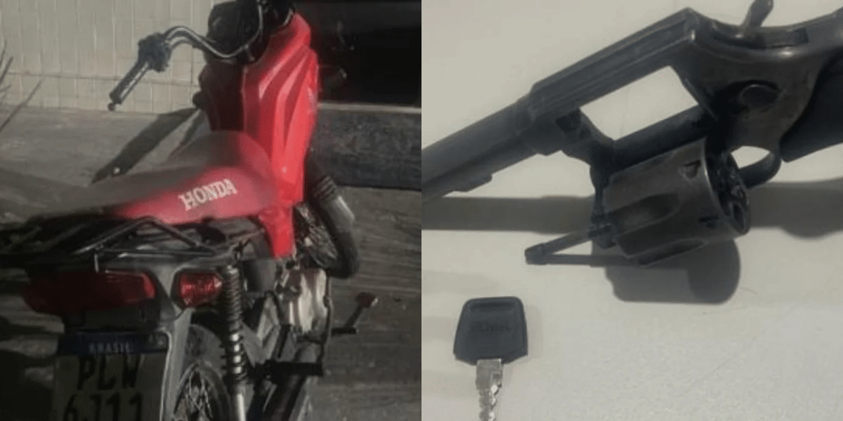 Menor apreendido com arma e moto roubada em Verdes Horizontes
