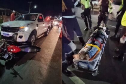 Motociclista ferido em acidente na Av. Jorge Amado