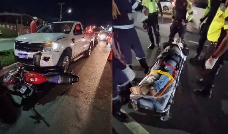 Motociclista ferido em acidente na Av. Jorge Amado