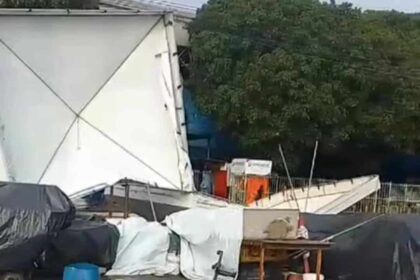 Toldos revirados na Feira de Camaçari: ambulantes reclamam