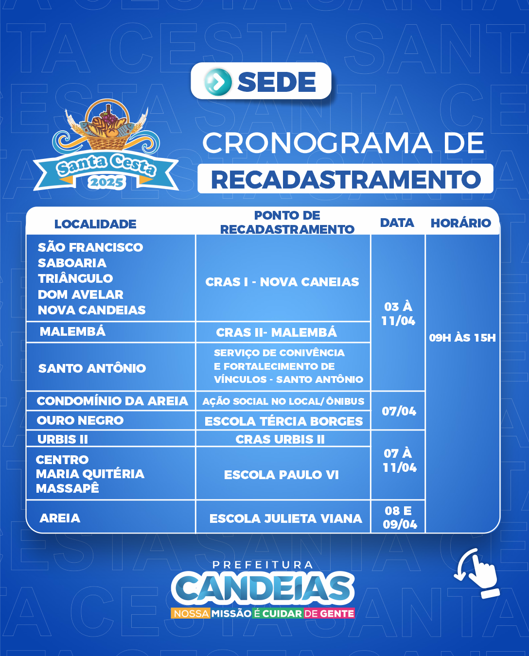 Início da distribuição de tickets da Santa Cesta em Candeias nesta quinta-feira (3)