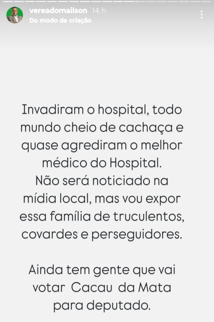 Filho de prefeita ‘alcoolizado’ invade hospital e agride médico plantonista