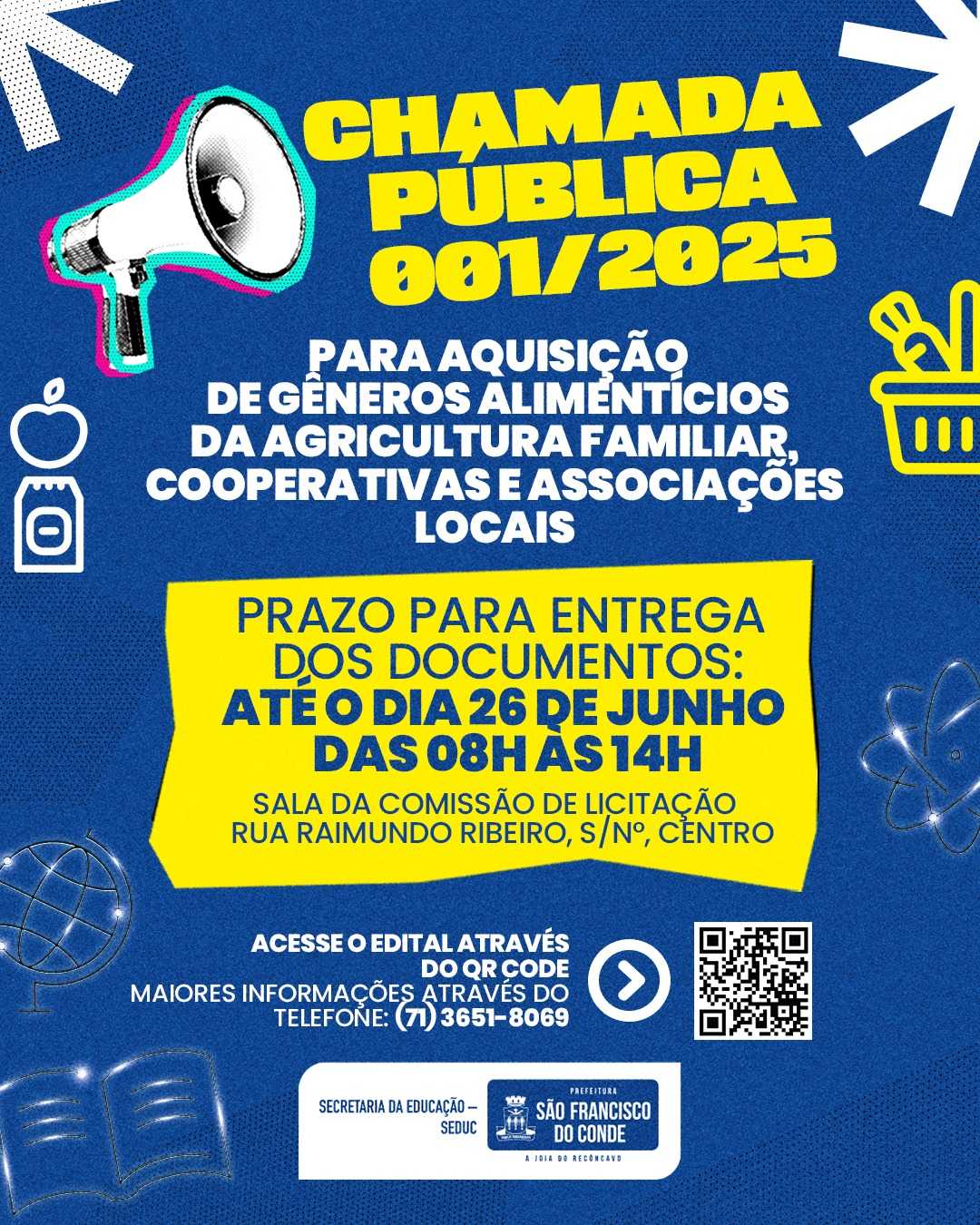 Chamada pública da prefeitura de são francisco do conde para alimentos da agricultura familiar Abertura de Chamada Pública para Alimentos da Agricultura Familiar