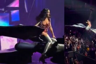 Katy Perry: Quase Cai de Borboleta Gigante em Show!
