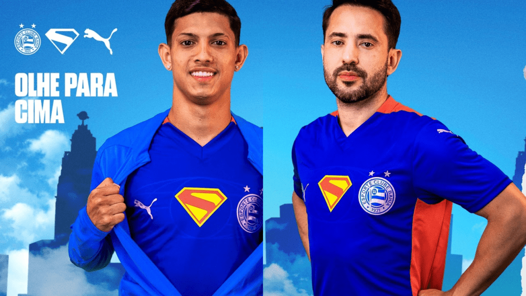 Bahia anuncia nova camisa em campanha para filme do Superman