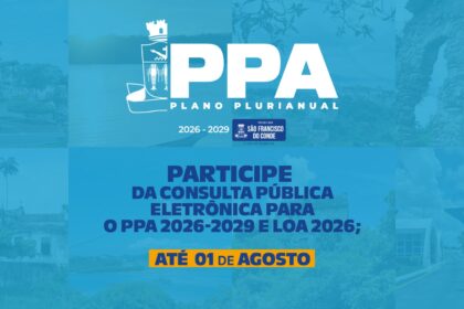 Consulta Pública: Participe do Plano Plurianual 2026/2029 e LOA 2026 em São Francisco do Conde