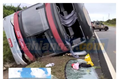 Passageira de ônibus tombado na BA-099 afirmou que estava orando