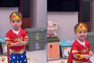 Filho de Claudia Raia surpreende com fantasia de Mulher-Maravilha!