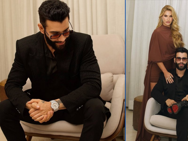 Gusttavo Lima exibe relógio de R$ 2,8 mi e brilha com a esposa