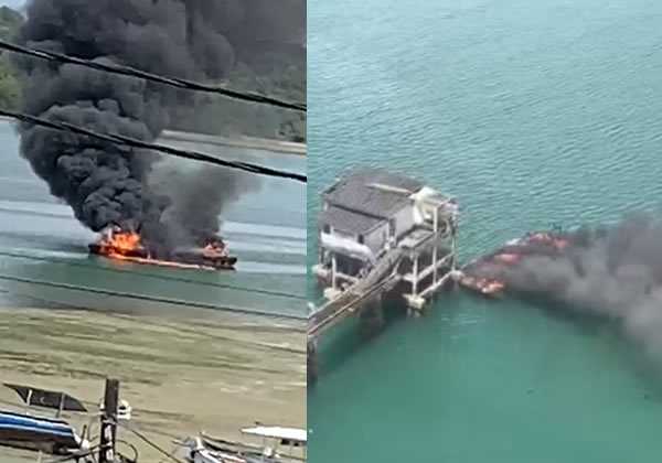 Incêndio em balsa deixa três feridos em Madre de Deus