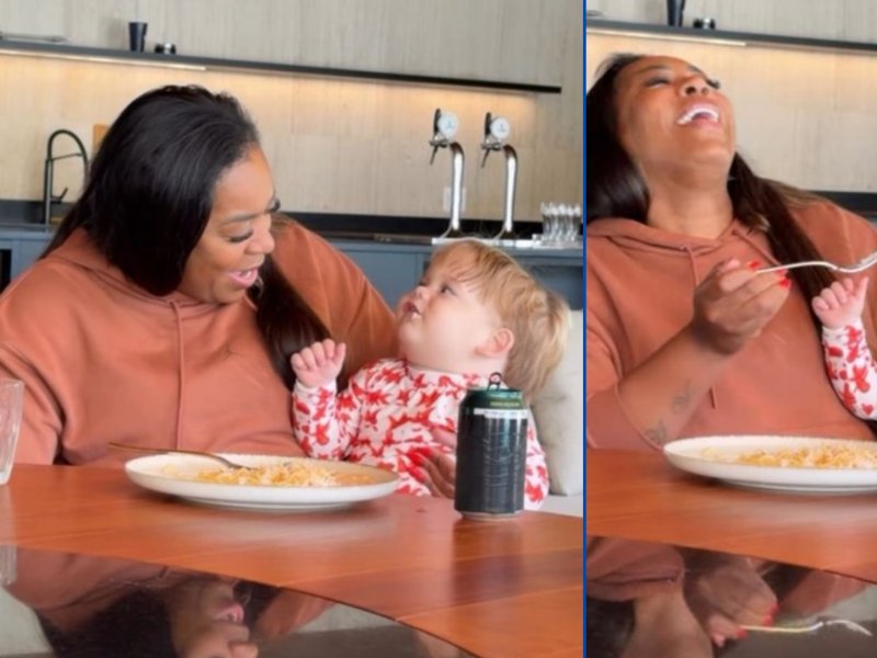 Mãe de Vinicius Júnior Diverte-se Alimentando José Leonardo!