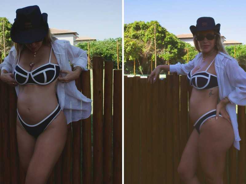 Barriga de Lore Improta: Grávida e Radiante na Praia do Forte