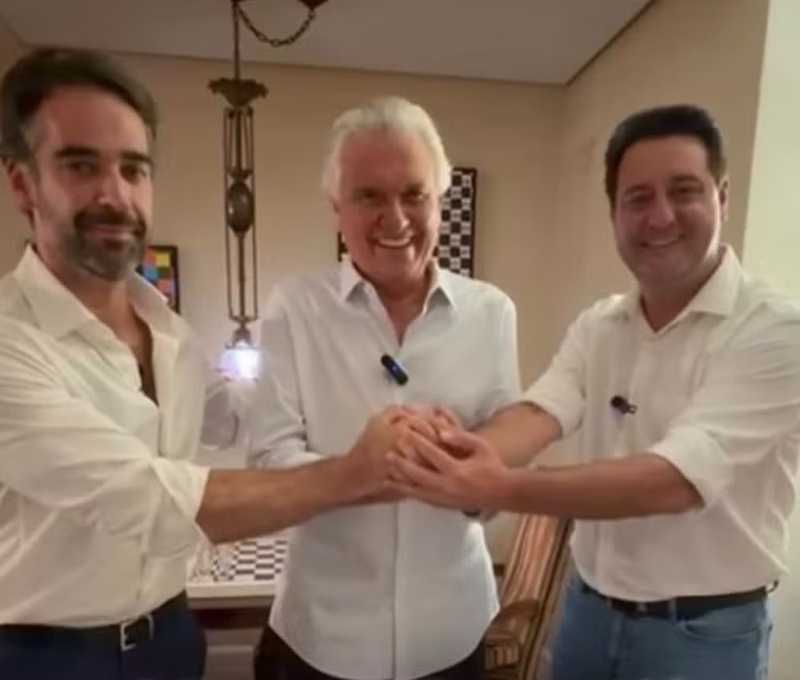 Caiado anuncia filiação ao PSD ao lado de Ratinho Jr. e Eduardo Leite