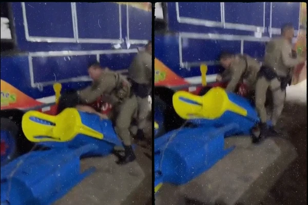 PM é flagrado agredindo mulher em confusão na Bahia