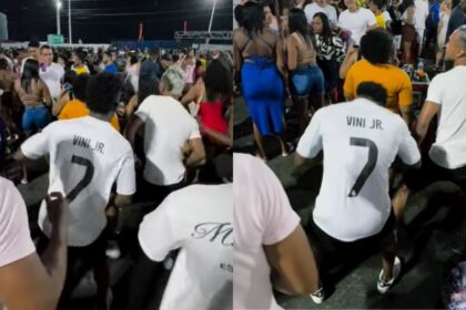 Sósia de Vini Jr 'mete dança' durante Festival Virada de Salvador