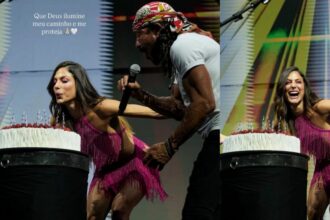 Mari Gonzalez Brilha em Show de Bell Marques com Bolo e Homenagem