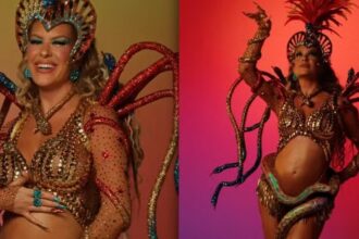 Lore Improta brilha na Sapucaí com barrigão à mostra!