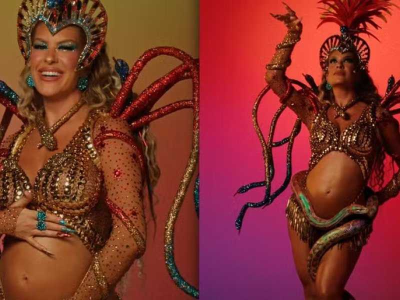 Lore Improta brilha na Sapucaí com barrigão à mostra!