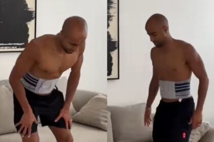 Esposa de Lucas Moura mostra dificuldade do atleta andar após fraturar costelas