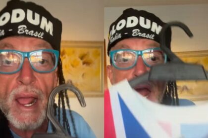 Jornalista gaúcho se veste como Olodum e canta hino do Bahia para provocar o Internacional: "arerê"