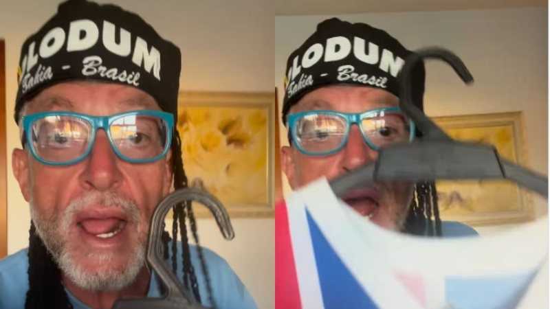 Jornalista gaúcho se veste como Olodum e canta hino do Bahia para provocar o Internacional: "arerê"