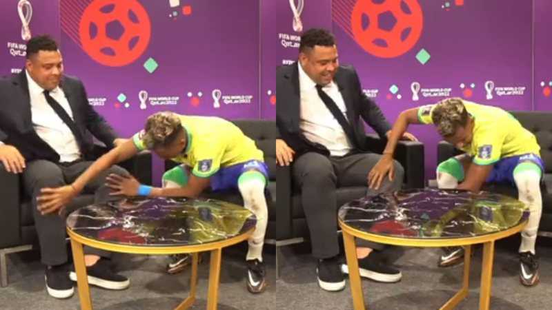 Vídeo de Rodrygo passando a mão no joelho de Ronaldo volta a circular na web após lesão