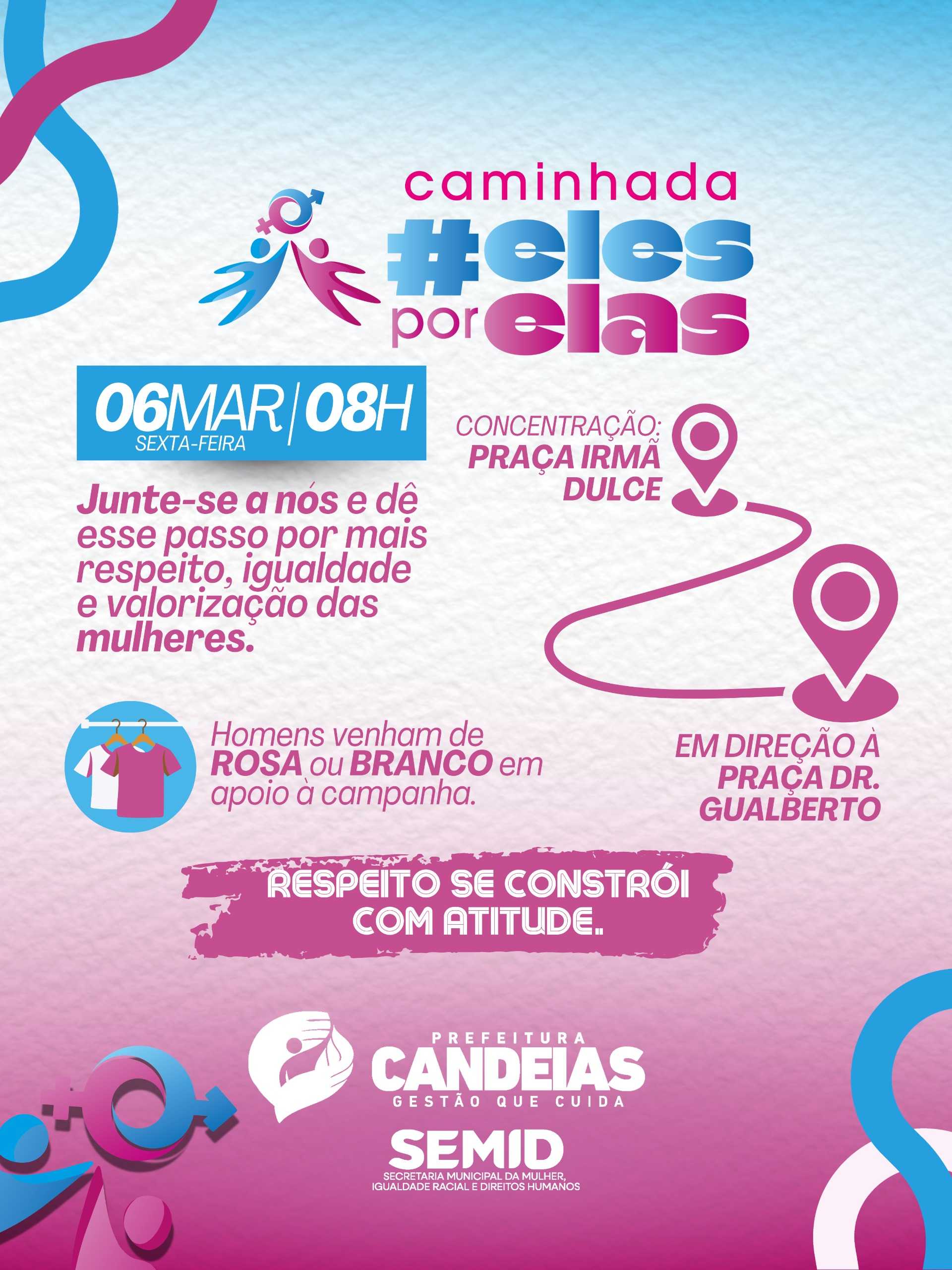 SEMID promove primeira caminhada “Eles por Elas” em Candeias nesta sexta-feira