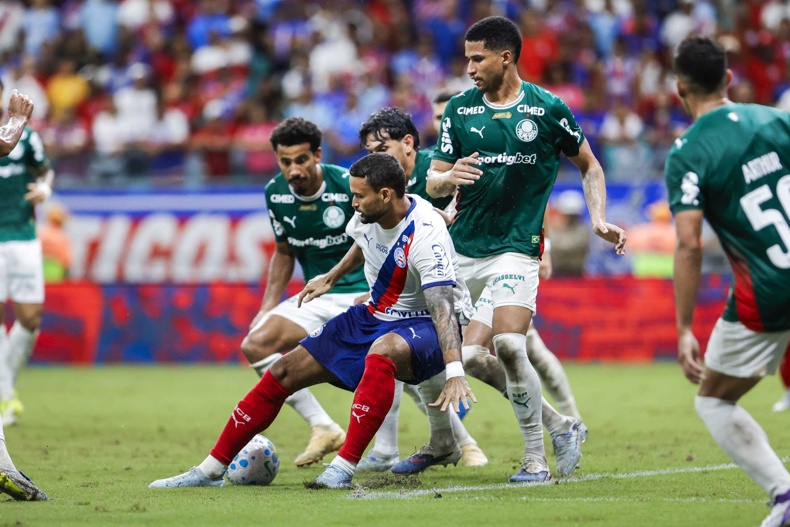 Bahia joga bem, domina as ações, mas é derrotado para o Palmeiras por 2x1 na Arena Fonte Nova