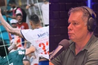 Ex-árbitro baiano analisa gol polêmico do Palmeiras contra o Bahia: "foi falta"