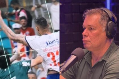 Ex-árbitro baiano analisa gol polêmico do Palmeiras contra o Bahia: "foi falta"