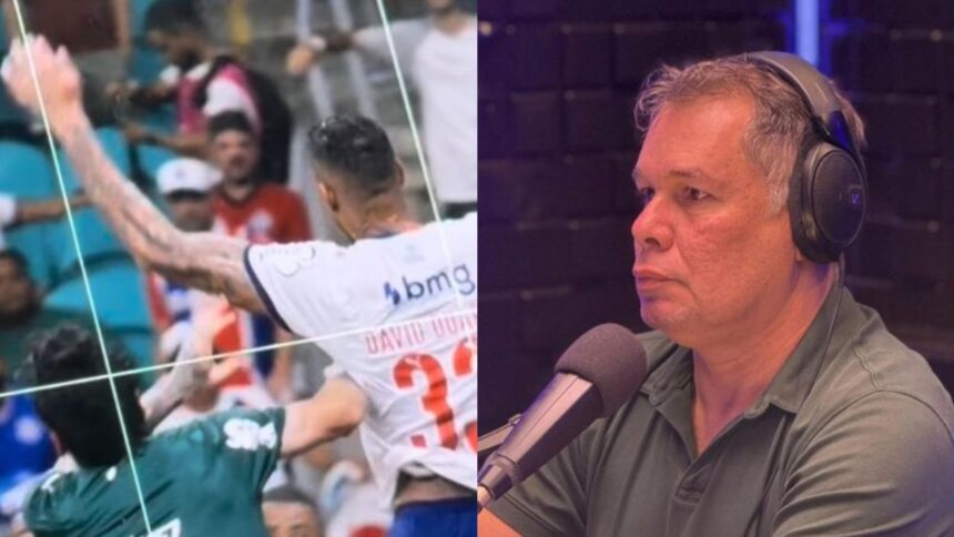 Ex-árbitro baiano analisa gol polêmico do Palmeiras contra o Bahia: "foi falta"