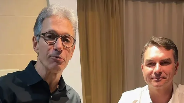 Zema e Flávio Bolsonaro gravam vídeo juntos e falam sobre posto de vice